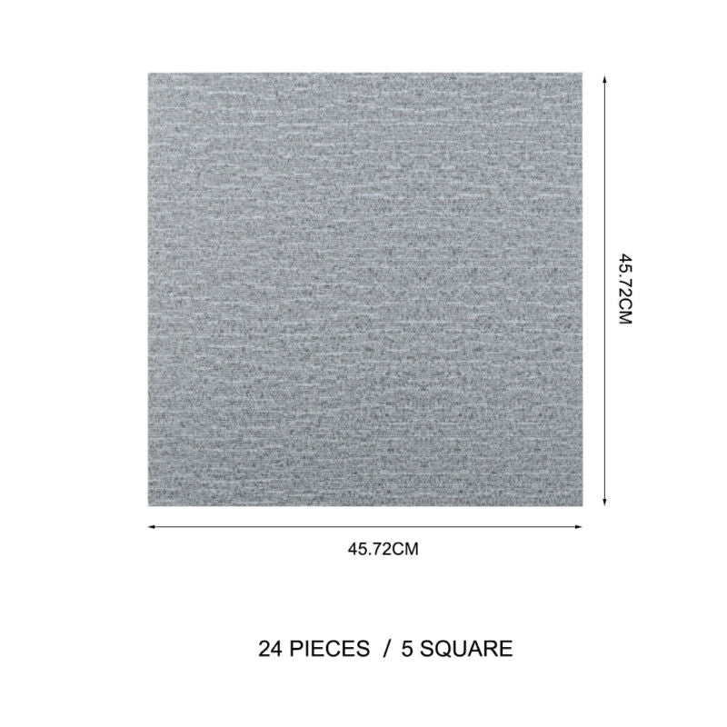 24PCS Carpet Tiles Heavy Duty 5SQM Commercial Office Home Shop Retail Flooring
