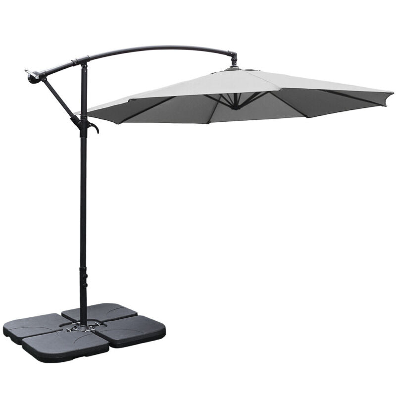 Sun Parasol Garden Sun Shade Umbrella Patio Outdoor Banana Parasol with Base Kit