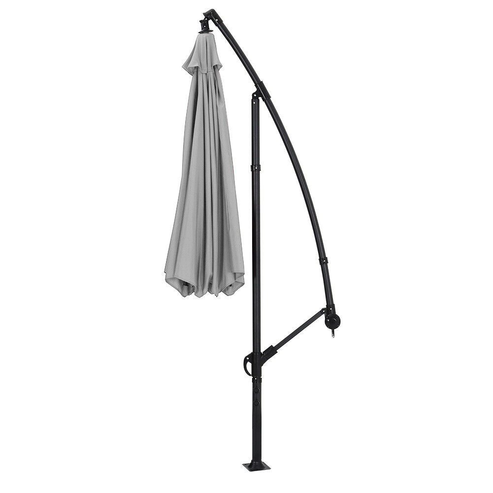 3M Garden Parasol Outdoor Sun Shade Hanging Banana Umbrella Cantilever with Base