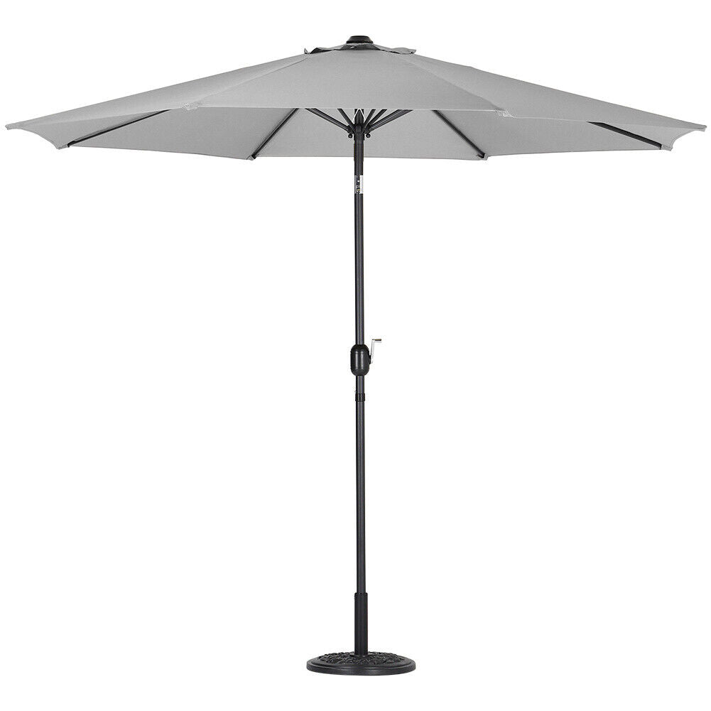 3M Outdoor Garden Parasol Patio Beach Sun Shade Round Umbrella Canopy Crank Tilt