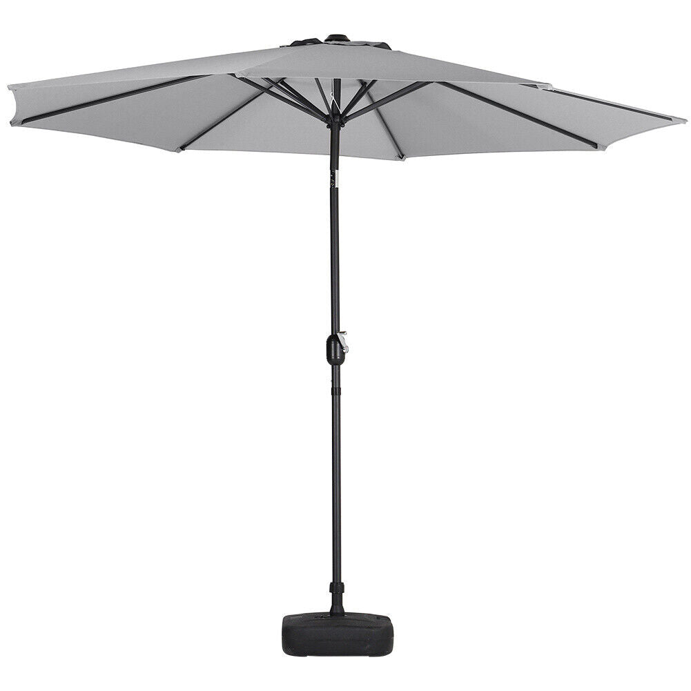 3M Outdoor Garden Parasol Patio Beach Sun Shade Round Umbrella Canopy Crank Tilt
