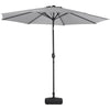 3M Round Garden Parasol with Tilt Crank Sunshade Outdoor Patio Umbrella Canopy