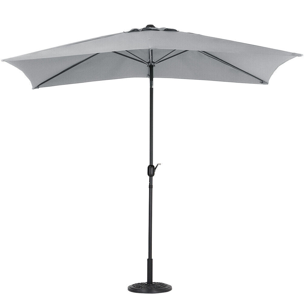 2x3M Garden Parasol Rectangle Umbrella Sun Shade Outdoor Patio Beach Crank Tilt