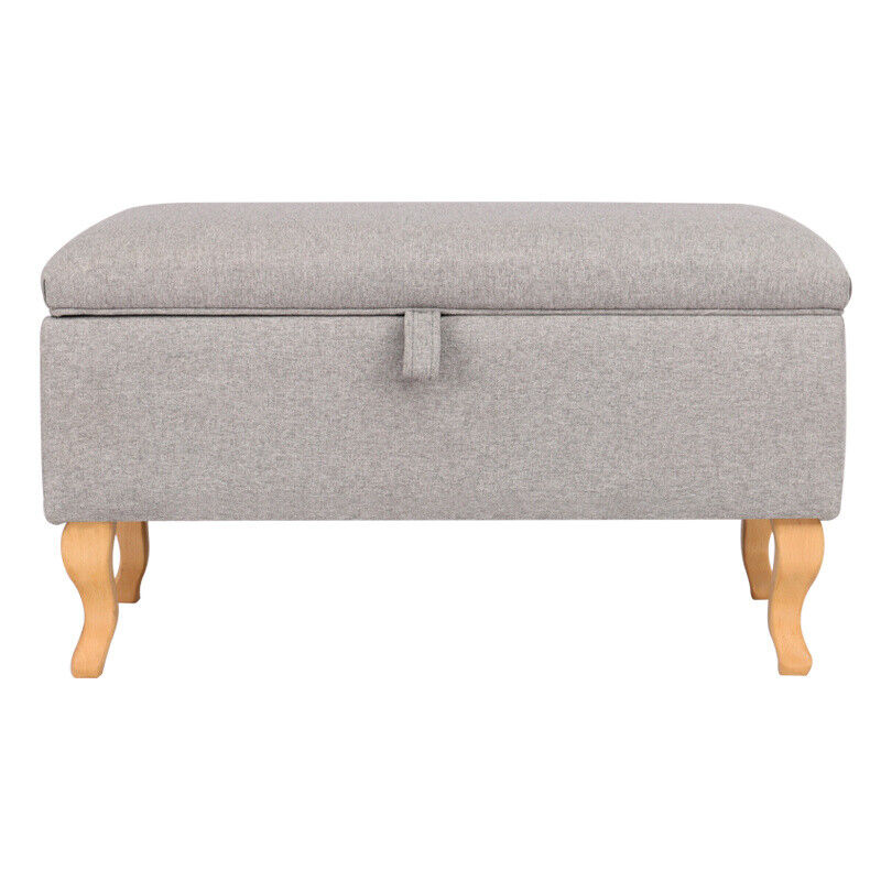 49cm 71cm Ottoman Storage Footstool Pouffe Bench Chair Chest Bedding Box Fabric