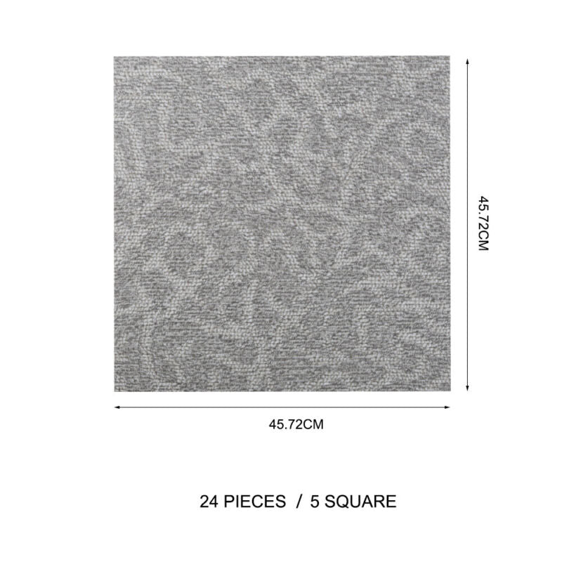 24PCS Carpet Tiles Heavy Duty 5SQM Commercial Office Home Shop Retail Flooring