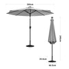 Solar LED Strip Parasol Outdoor Garden Sun Shade Umbrella With Crank Tilt