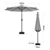Solar LED Strip Parasol Outdoor Garden Sun Shade Umbrella With Crank Tilt