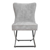 Set of 2 Modern Velvet Dining Chair with Chrome Cross Legs Dressing Room Chair