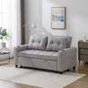 HUDSON 1-SEATER, 2-SEATER SOFA BED LINEN FABRIC WITH CUP HOLDERS GREY