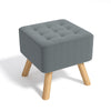 Square Footstool Upholstered Padded Stool Pouffe Seat Chairs Sturdy Wooden Legs