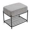 Metal Shoe Stool Storage Rack Sofa Side Table Chair Footstool Upholstered Seat