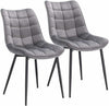 2x Dining Chairs Living Room Chairs with Velvet +metal Backrest Counter Chairs