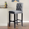 Bar Stools Set of 2 Bar Chairs Linen High Bistro Stools Kitchen Breakfast Chair