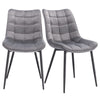 2/4x Kitchen Dining Chair Living Room Lounge Velvet Padded Chairs with Metal Leg