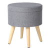Storage Ottoman Footstool Pouffe Footrest Seat Stool Home Footstool Wooden Leg