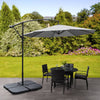 3M Banana Cantilever Umbrella Garden Parasol Hanging Tilt Crank Weight Base Set