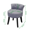 Velvet Makeup Vanity Stool Chair Padded Seat w/ Wooden Legs Dressing Table Stool