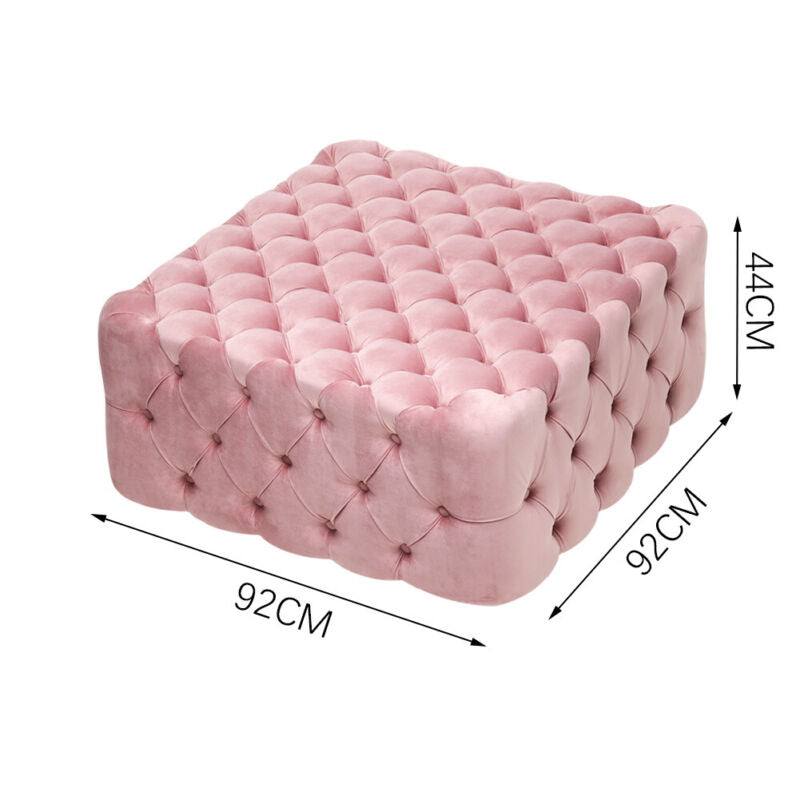 Square/Round Coffee Table Chesterfield Footstool Pouffe Upholstered Bench Seats