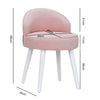 Velvet Makeup Vanity Stool Chair Padded Seat w/ Wooden Legs Dressing Table Stool