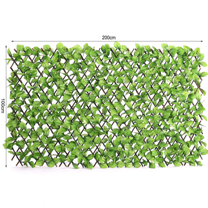 Garden Expandable Hedge Screening Fence Artificial Laurel Leaf Wicker Fencing UK