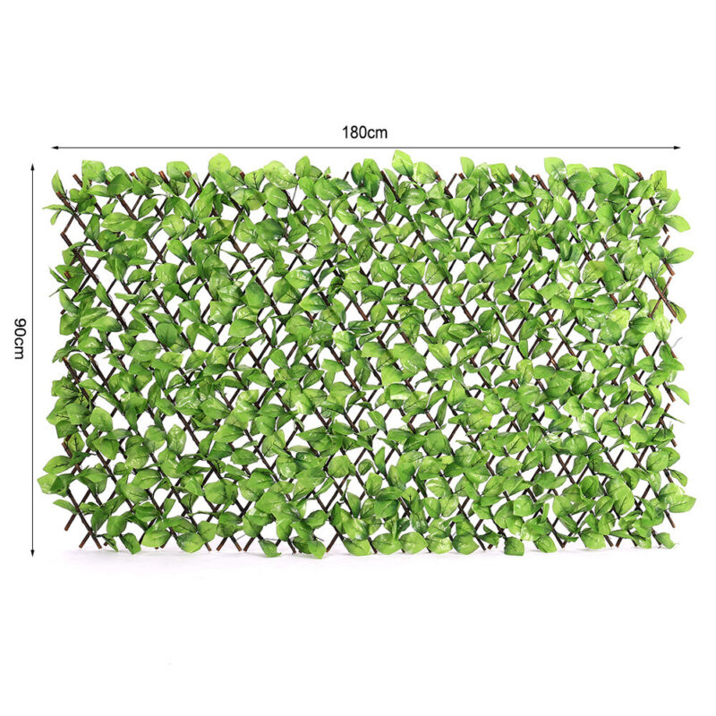 Garden Expandable Hedge Screening Fence Artificial Laurel Leaf Wicker Fencing UK