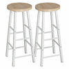 2 x Bar Stools Retro Breakfast Kitchen Bar High Chairs MDF Seat Metal Legs