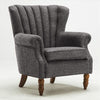 RETRO WING BACK UPHOLSTER FIRESIDE CHECK FABRIC/VELVET ARMCHAIR SOFA LOUNGE LOFT