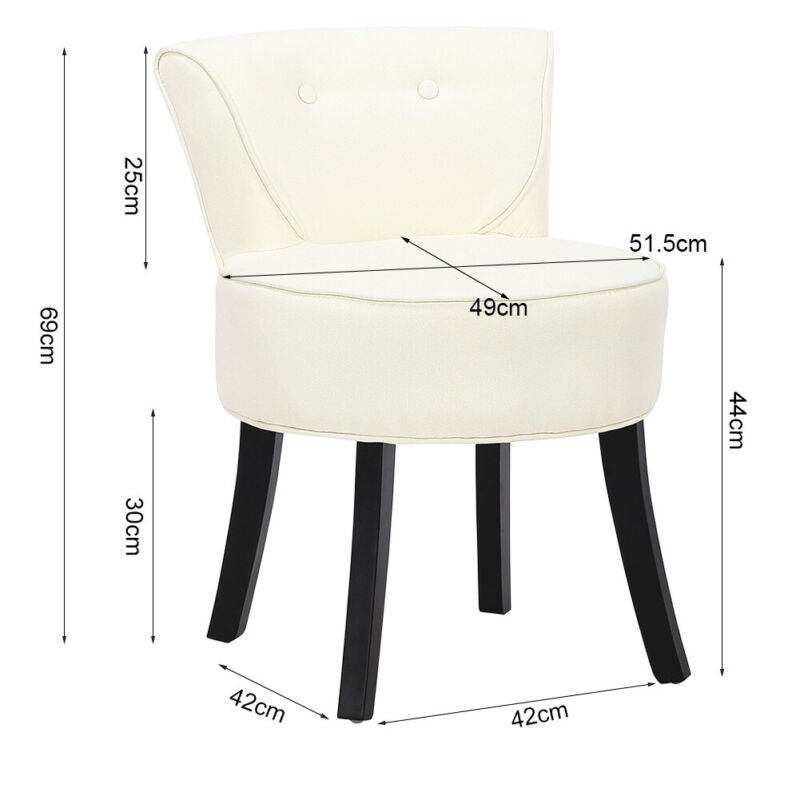 Upholstered Velvet Dressing Table Stool Chair Makeup Padded Bedroom Furniture UK