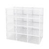 Mondeer 8/12 pcs Stackable Shoe Organiser Boxes Shoe Cabinet Transparent/Black