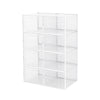 Mondeer 8/12 pcs Stackable Shoe Organiser Boxes Shoe Cabinet Transparent/Black