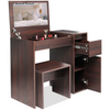 Dressing Table with Drawers, Mirror Stool Set Makeup Desk Vanity Table Bedroom