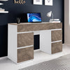 Dressing Table with Drawers, Mirror Stool Set Makeup Desk Vanity Table Bedroom