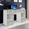 Dressing Table with Drawers, Mirror Stool Set Makeup Desk Vanity Table Bedroom
