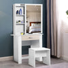 Dressing Table with Drawers, Mirror Stool Set Makeup Desk Vanity Table Bedroom