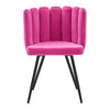 Modern Home Dining Chairs Soft Velvet Petal Backrest Dresser Chair Grey / Pink