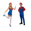 Ladies Mens Boys Fancy Dress Mario Luigi Plumber Bros Costume Outfit Halloween