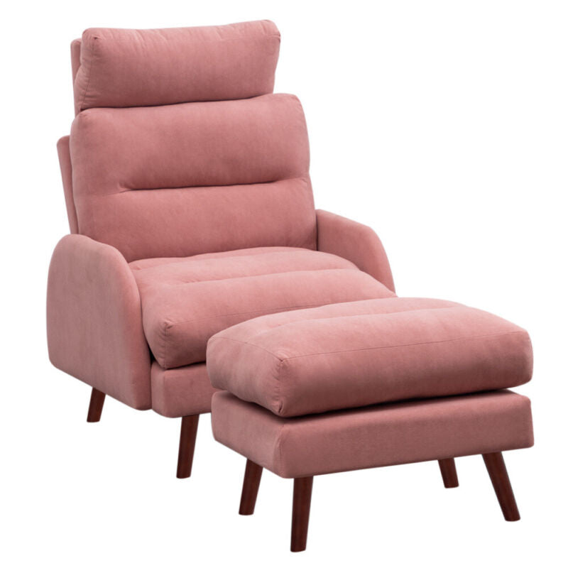 Recliner Armchair Sleeper Chair Lazy Sofa Lounger Home Napping Cinema Seat+Stool