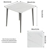 Large Modern Marble Dining Table Kitchen Dinner Desk 4-6 Person w/ Metal Legs