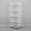 60/90CM Stackable Wire Storage Bin Rack Veg Fruit Snack Basket For Retail Shop