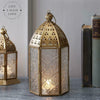 Brass Effect Moroccan Style Metal Lanterns Small Medium Large