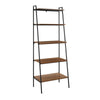 5 Tier Ladder Bookshelf Wooden & Metal Rack Shelving Open Storage Unit Bookcase