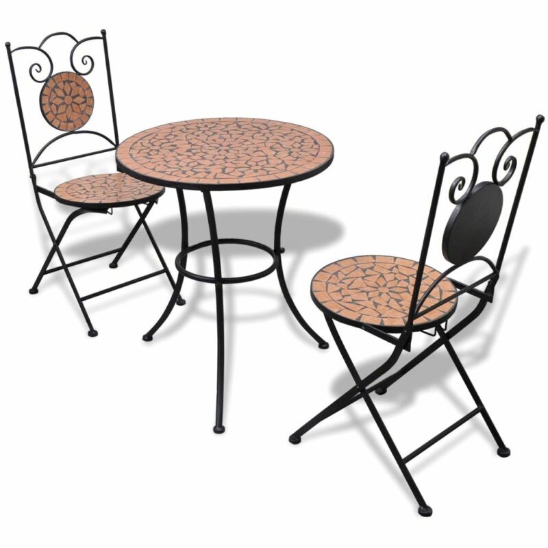Mosaic Garden Bistro Set Chairs & Table Home Furniture Outdoor Patio Dining 2020