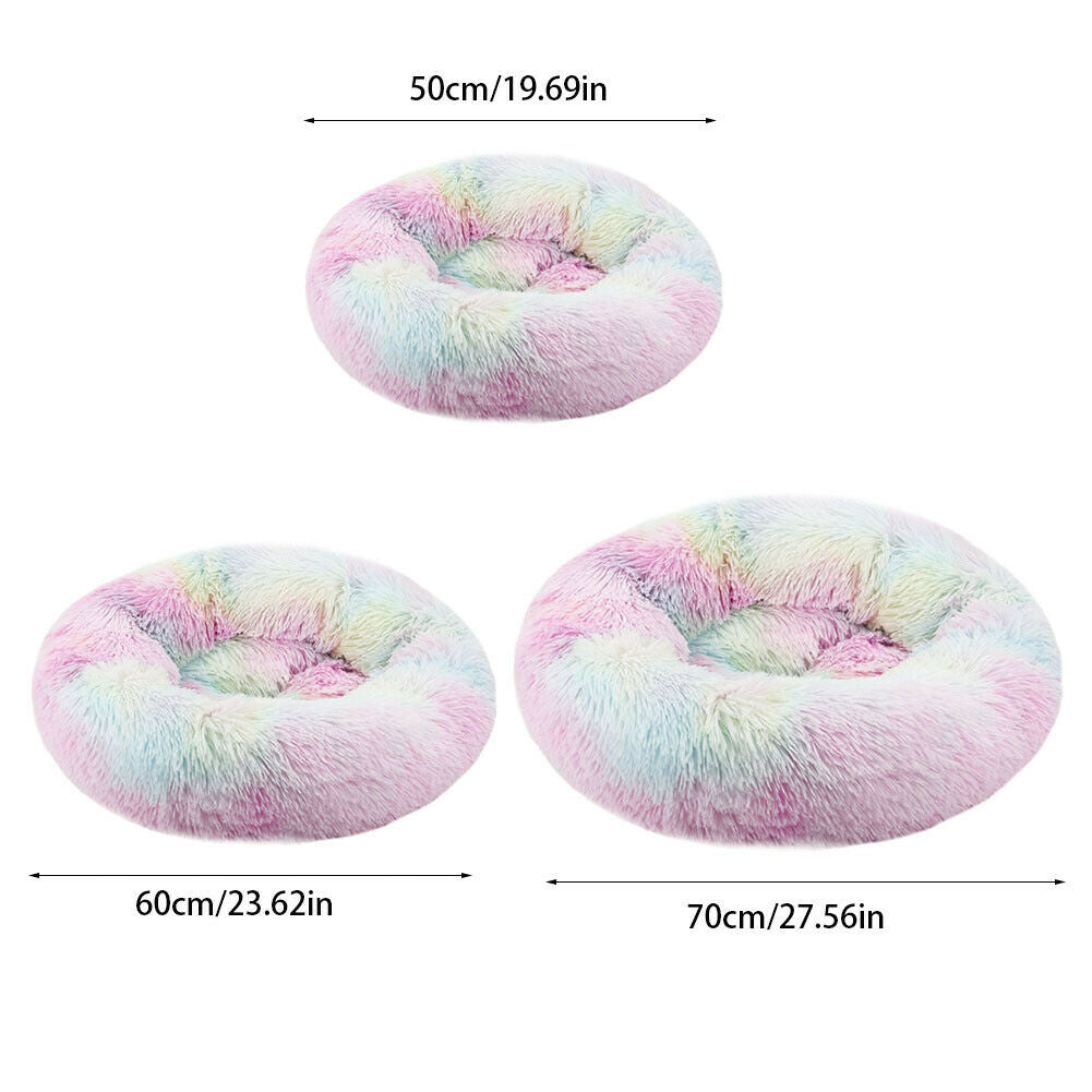 Pet Dog Cat Bed M/L/XXL/3XL/4XL-sized Luxury Shag Warm and Fluffy Donut Cushions