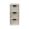 3 Drawer Medium Rattan Tower Units in Black, Slate Grey, Cream & Mushroom