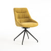 EVA MODERN VELVET DINING CHAIR PADDED SEAT SWIVEL METAL LEG KITCHEN SET OF 4