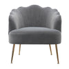 Upholstered Oyster Petaled Armchair Shell Tub Chair Sofa Fireside Leisure Velvet