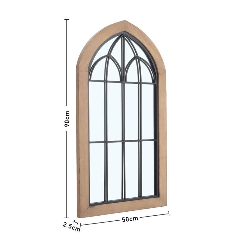 Large Window Wall Garden Mirror Ornament Indoor/Outdoor Arch Frame Mirrors Decor