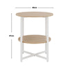 Round Bedside Table Cabinet Side End Coffee Tea Table Nightstand Storage Shelf