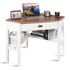 Corner Desk Wooden Computer Workstation PC Laptop Table w/Drawer & Storage Shelf