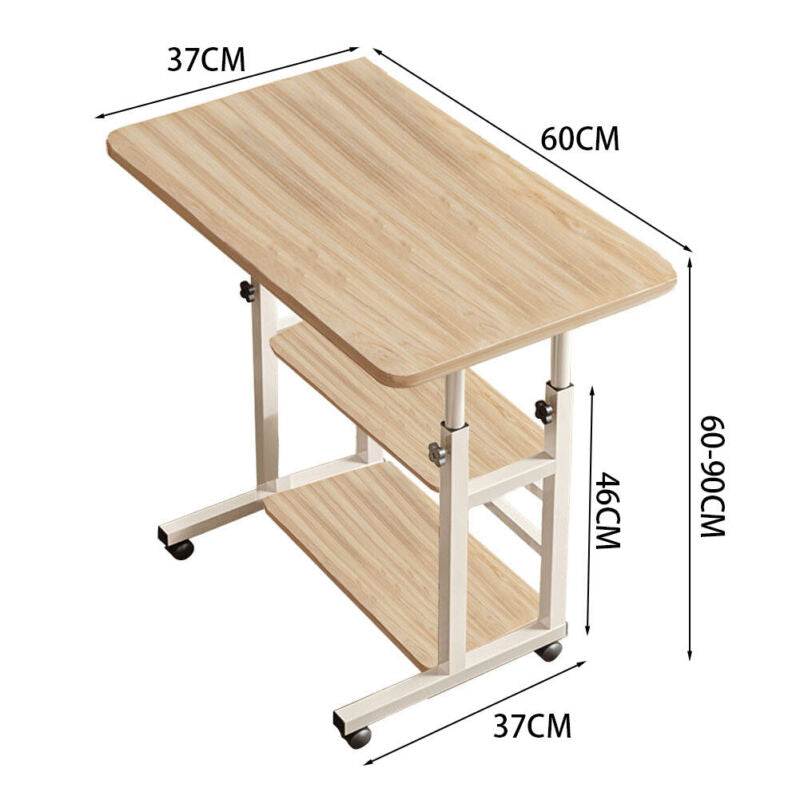 Adjustable Mobile Laptop Table Notebook Desk Sofa Bed Tray Computer StorageShelf